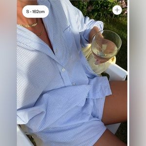 Djerf Avenue breeze short blue stripe size S